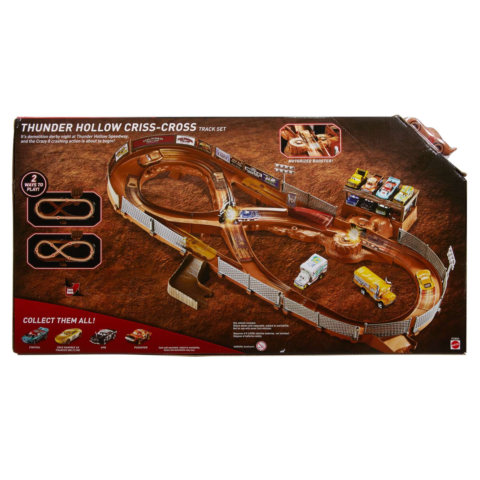 ชุดสนามแข่งรถจำลอง Mattel Disney Pixar Cars 3 Thunder Hollow Criss-Cross Track Set