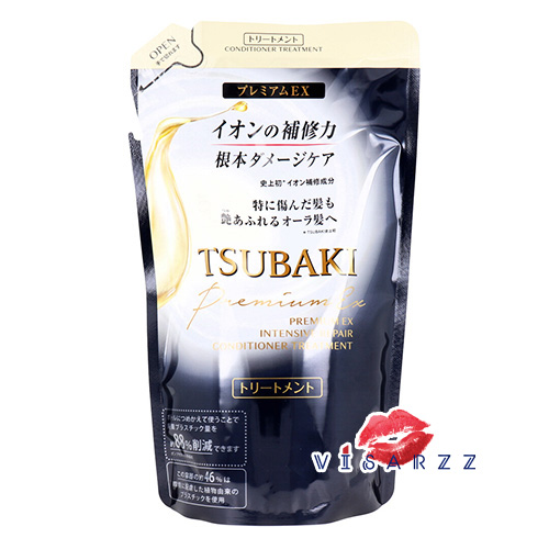 (ถุงดำ Refill Conditioner 300mL) Tsubaki Premium EX Intensive Repair Conditioner Refill 300mL สูตรเพื่อบำรุงผมที่แห้งเสียเป็นพิเศษ ให้ผมกลับมานุ่มลื่น เรียงตัวสวย มีออร่าเหมือนเก่า