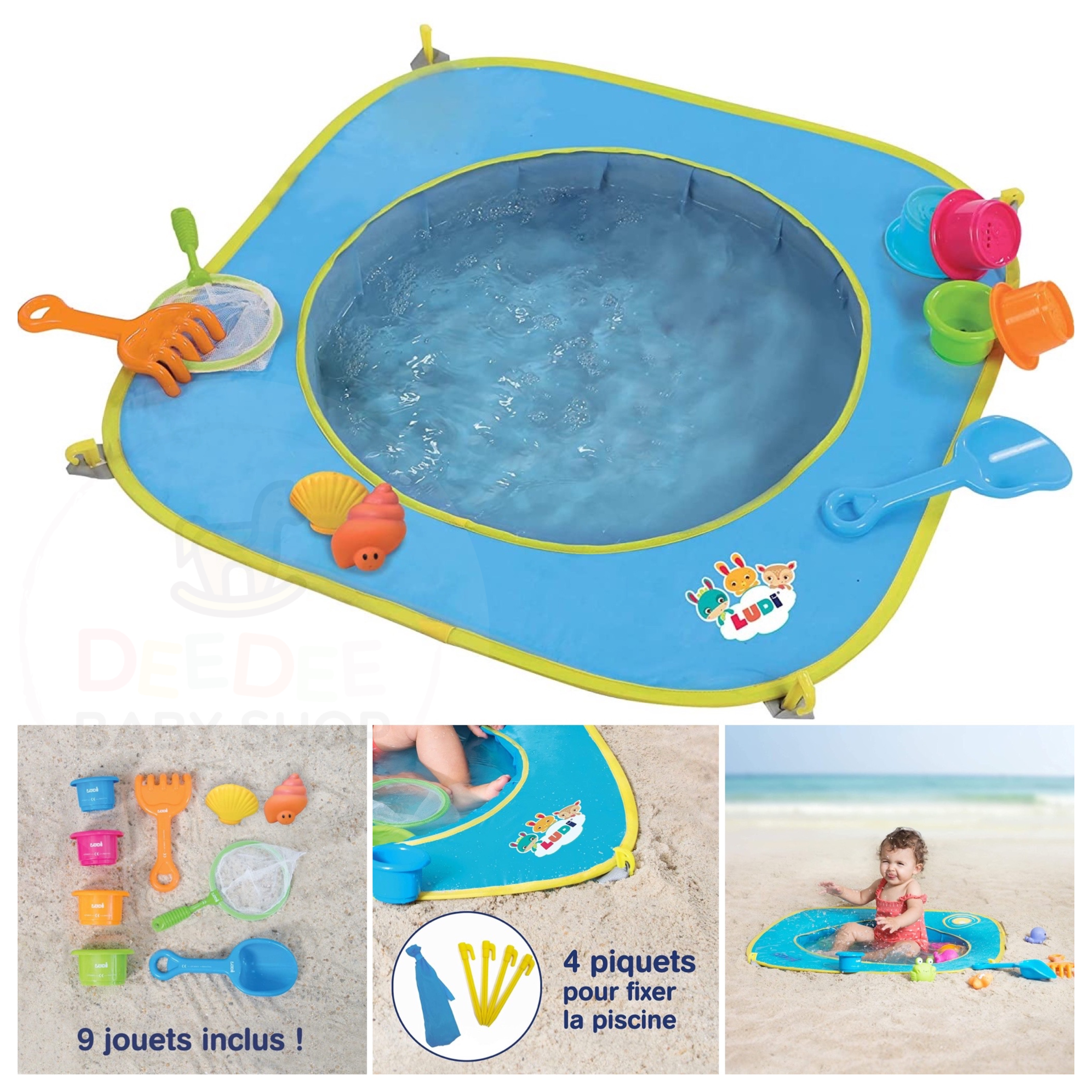 สระน้ำแบบพกพาสำหรับเด็ก LUDI "Beach" Pop-Up Swimming Pool