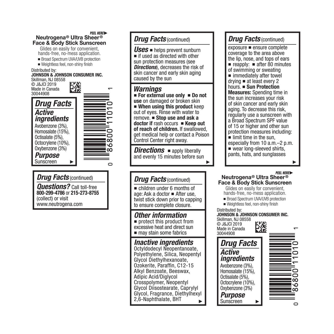ครีมกันแดดชนิดแท่งสำหรับผิวหน้าและผิวกาย Neutrogena Ultra Sheer Face & Body Stick Sunscreen SPF 70