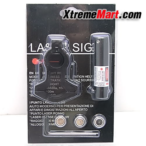 เลเซอร์ติดปืน Laser Radiation Direct Eye Exposure แสงสีแดง ความยาวคลื่น 650 nm พร้อมถ่านและประแจ (สีดำ)