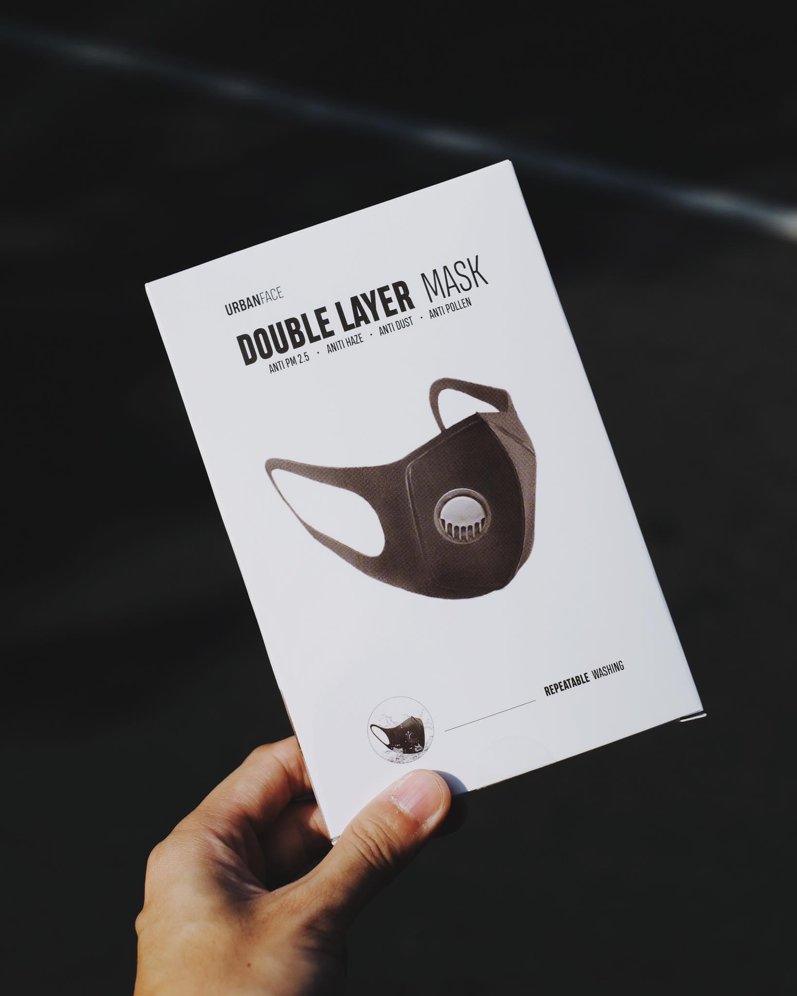หน้ากากป้องกันฝุ่นและละอองน้ำ UrbanFace Double Layer Mask (Pink & White - Limited Edition)