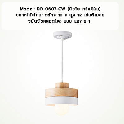 โคมไฟแขวนเพดานไม้เนื้อแข็งโมเดิร์นหัวเดี่ยว [DD-0607]