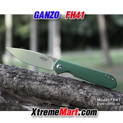 มีดพับ GANZO Firebird รุ่น FH41-GB D2 Stainless Steel Folding Knife (ด้ามสีเขียว)