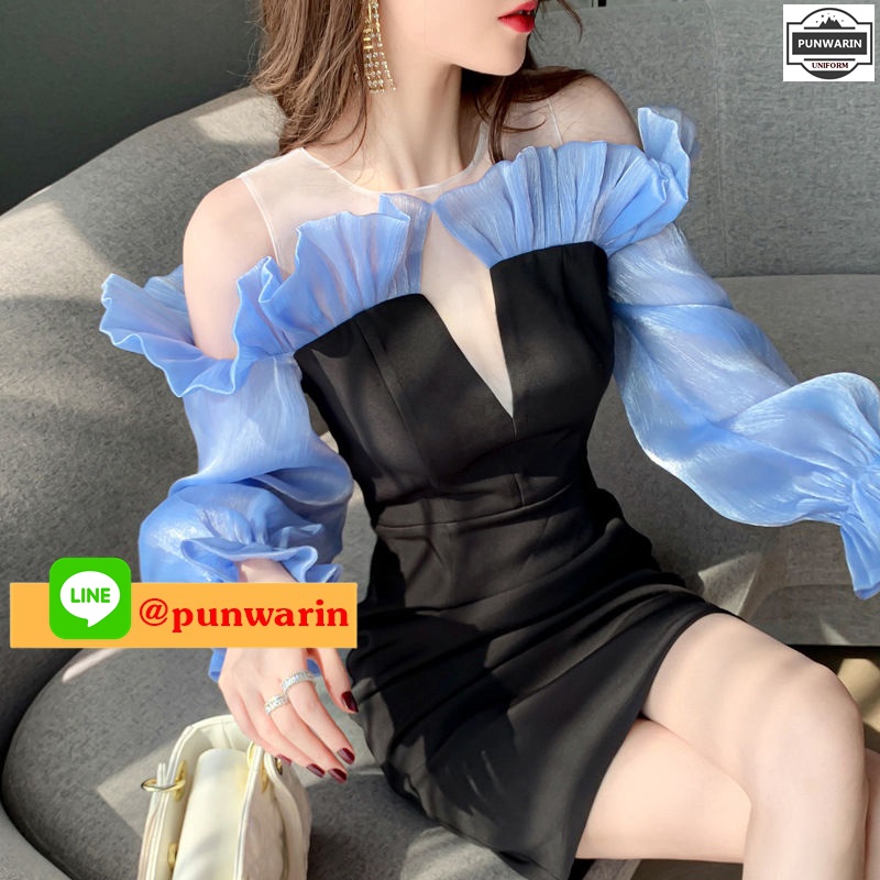 ชุดลำลองวันสบายๆ สาวเกาหลีวัยทำงานชุดเดรสสั้น W6503011 น้ำตาลอ่อน S-XXL