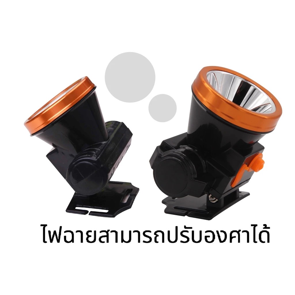 ไฟฉายคาดหัว 50W แสงสีขาว พุ่งไกล แบตเตอรี่ในตัว ชาร์จไฟได้
