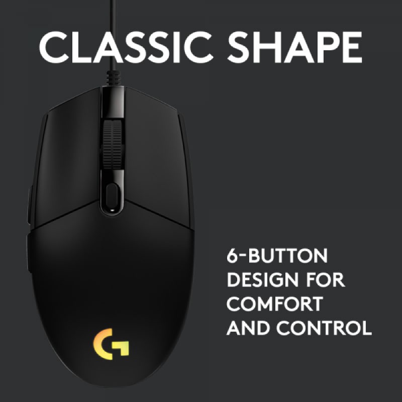 ของแท้ Logitech G102 LIGHTSYNC BLACK, WHITE GEN2 Wired Gaming Mouse