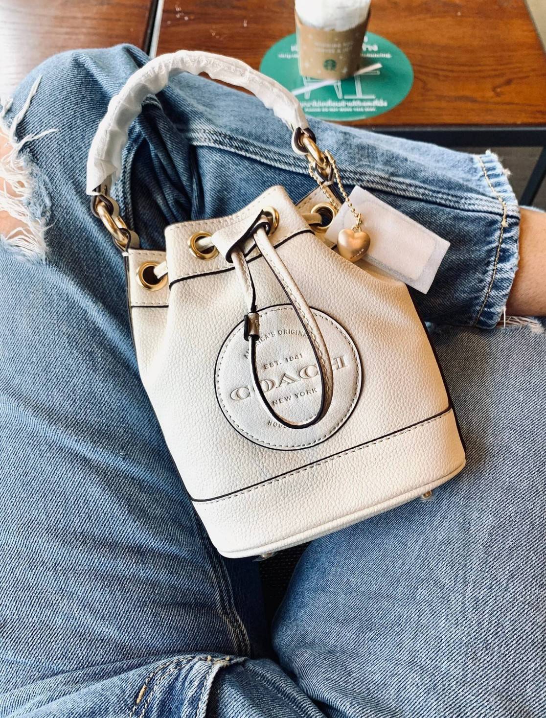 COACH DEMPSEY DRAWSTRING BUCKET 15 BAG C5121, C5112, C5114 (แอดไลน์ก่อนสั่งซิ้อ)