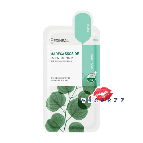 (1 แผ่น) Mediheal Madecassoside Essential Mask เมดิฮีลแผ่นมาส์ก มีส่วนผสมของสารสกัด Cica ชนิดต่าง ๆ มีส่วนช่วยกำจัดและยับยั้งการเกิดสิว แก้ไขปัญหารอยดำ รอยแดงที่เกิดจากสิว สีผิวสม่ำเสมอขึ้น ฟื้นฟูสภาพผิว โดยยังคงความชุ่มชื้น
