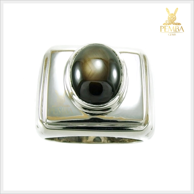 แหวน BlackStar Sapphire เงินแท้925 ชุบทองคำขาว ขาสวยดูดีมีสไตล์