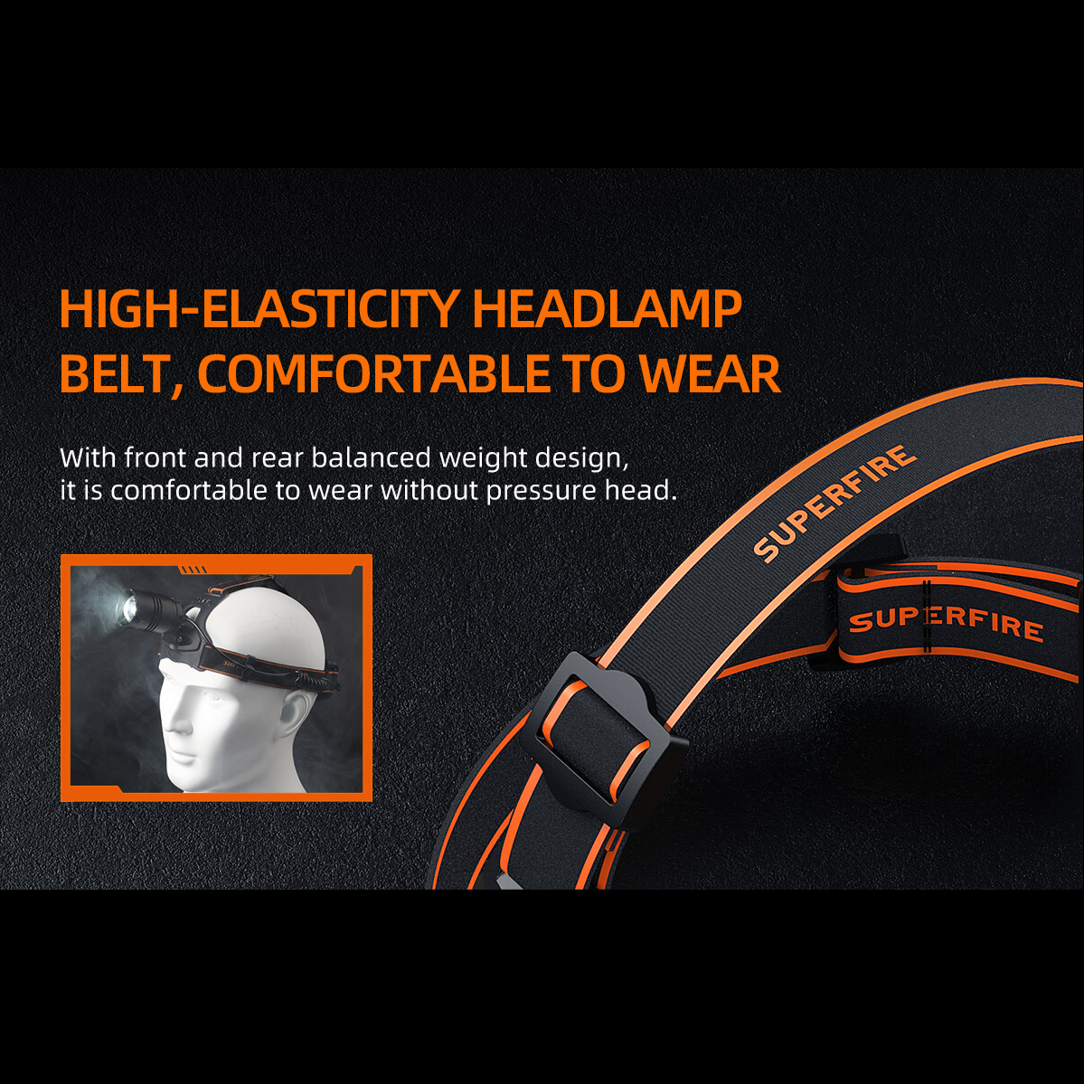 ไฟฉายคาดหัว Superfire รุ่น HL70 สว่าง 500 ลูเมน มี 5 โหมด แสงขาว พร้อมสายชาร์จ Micro USB และแบตเตอรี่ชาร์จ 2ก้อน (ชุดละ)