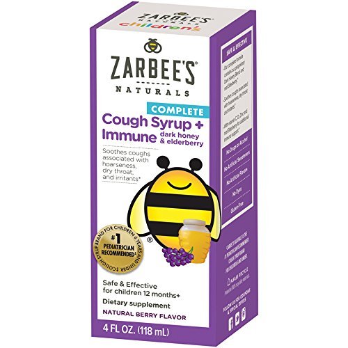 วิตามินเสริมภูมิคุ้มกันและบรรเทาอาการไอสำหรับเด็ก Zarbee's Naturals Children's COMPLETE Cough Syrup + Immune