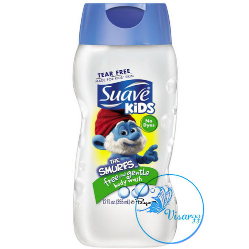 Suave Kids The Smurfs Free and Gentle Body Wash 532mL เจลอาบน้ำสำหรับเด็กหรือผิวที่แพ้ง่าย ไม่ระคายเคืองตา ไม่มีสารก่อภูมิแพ้