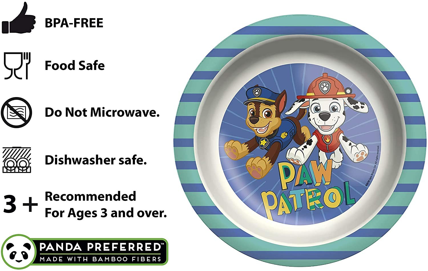 ชุดอุปกรณ์รับประทานอาหาร Zak! Paw Patrol 2-Piece Dinnerware Set