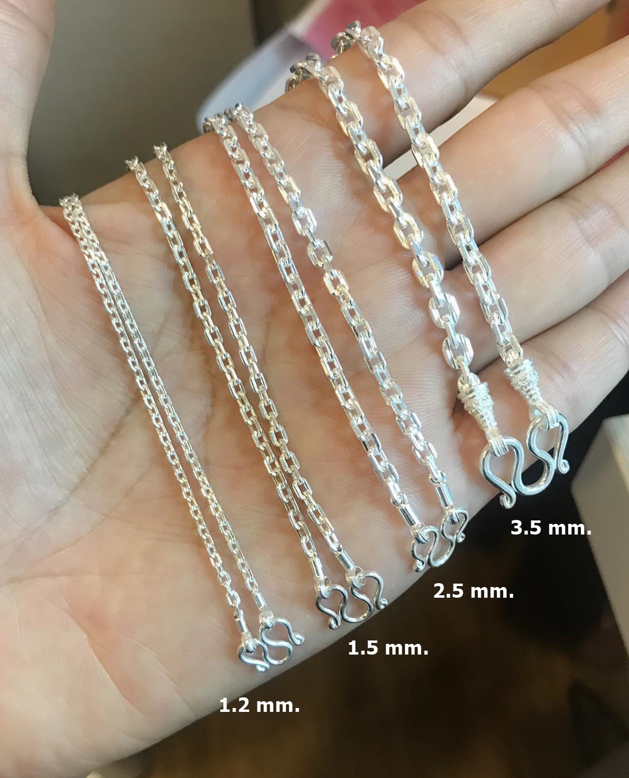 สร้อยเงินแท้ 92.5% สร้อยเส้นใหญ่ ห้อยพระ 1 องค์ ลายคตกิต ตัดลาย (สร้อยงานไทย) หน้ากว้าง 2.5 มิล 3.5 มิล ความหนา 1.2 มิล