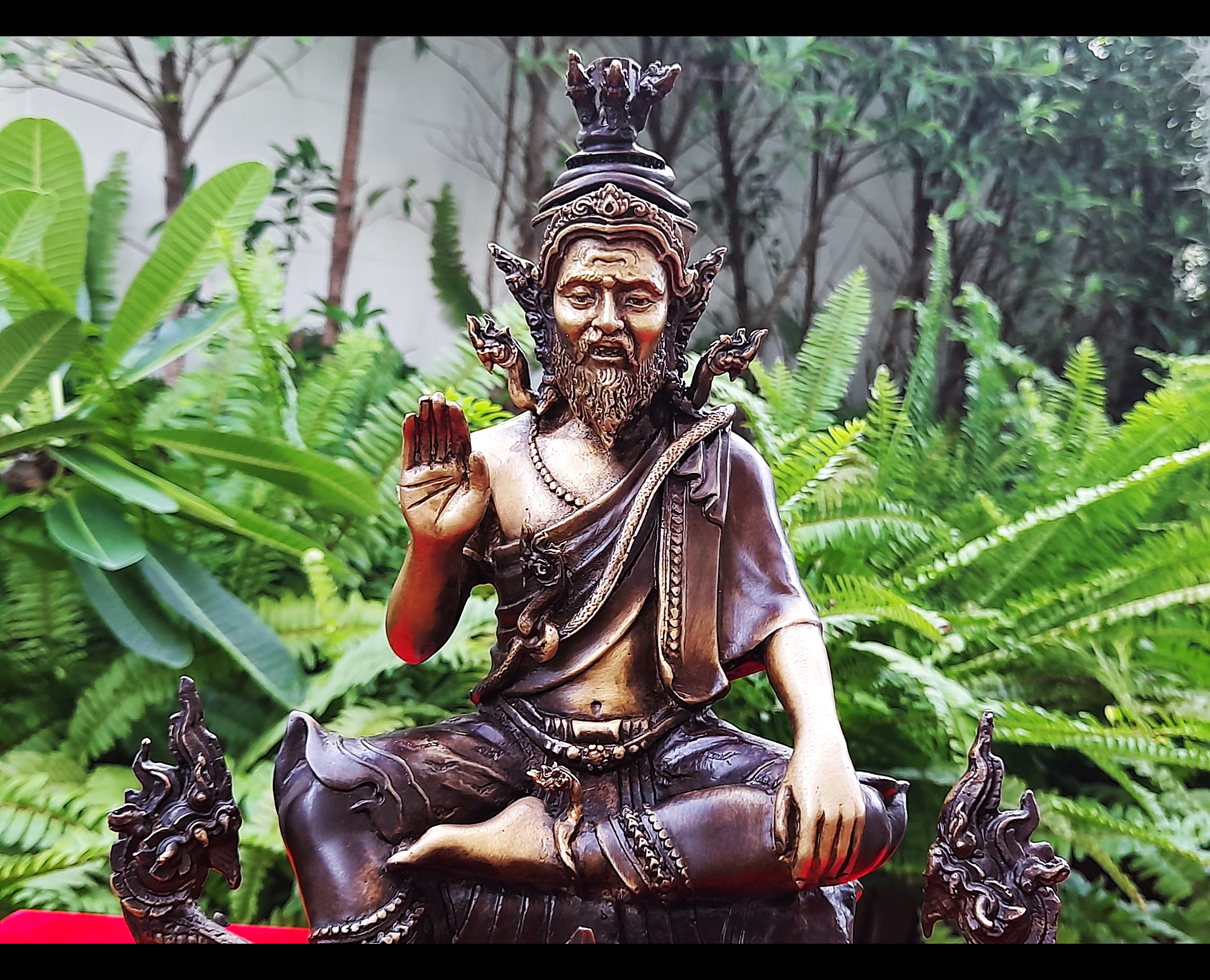 รูปหล่อ พ่อปู่ฤาษี พญานาค(ปู่ฤาษีภุชงค์ บรมครูแห่งสายพญานาคราช) (องค์ขนาดกลาง ตั้งบูชา หน้าตัก5นิ้ว ฐาน8นิ้ว สูง10นิ้ว ครึ่ง) เนื้อทองเหลือง #รับประกันแท้ #เข้าพิธีบวงสรวงแล้ว