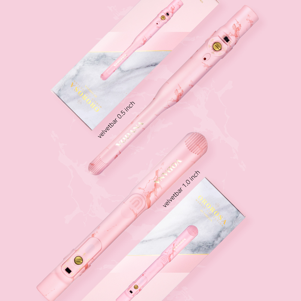 พร้อมส่ง New 2019 (Pink Marble) Vodana Velvet Bar Flat Iron 0.5" เครื่องหนีบผม โวดาน่า รุ่นพรีเมี่ยมลายหินอ่อนสีชมพู ที่ออกแบบแผ่นหนีบพิเศษมาให้ใช้แล้ว ผมเงา นุ่มลื่น ดุจกำมะหยี่ ตามชื่อรุ่นเลยค่ะ