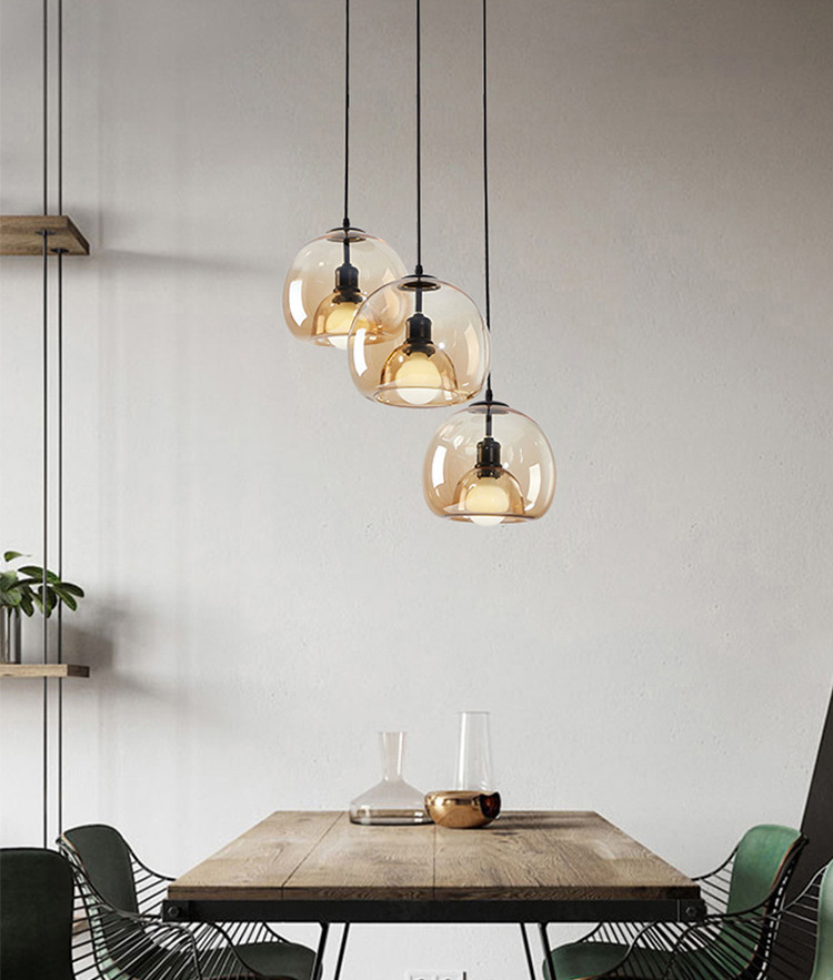 โคมไฟแขวนเพดานแก้วสไตล์ Nordic [PLB028A]