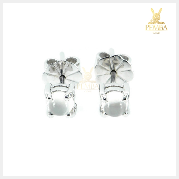 ต่างหูมุกดาหาร ต่างหูมูนสโตน เงินแท้ ต่างหูพลอยแท้