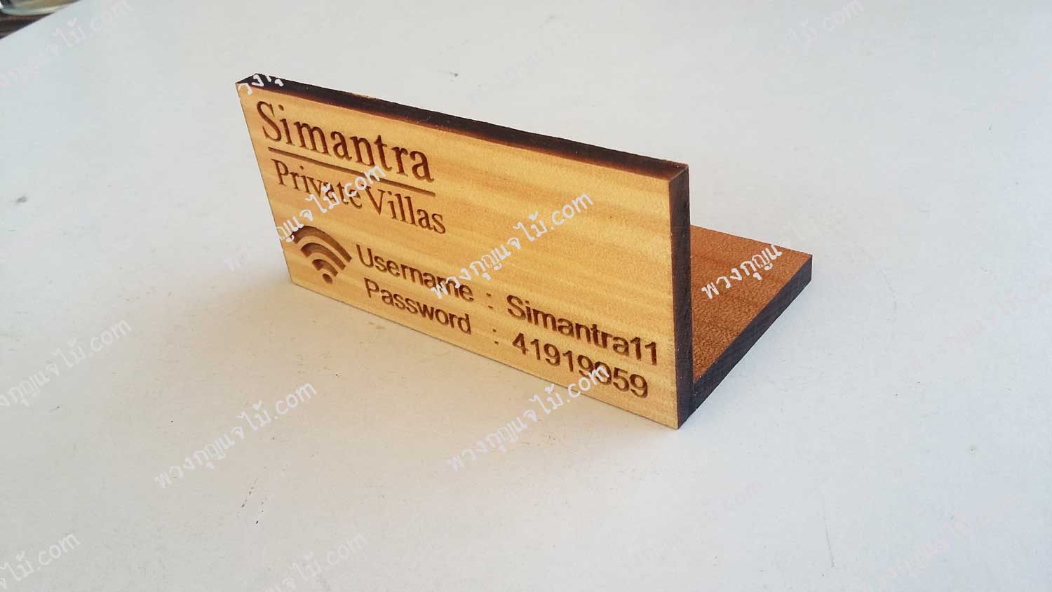 ป้ายไม้ตั้งโต๊ะต้อนรับ ป้ายหมายเลขโต๊ะอาหาร