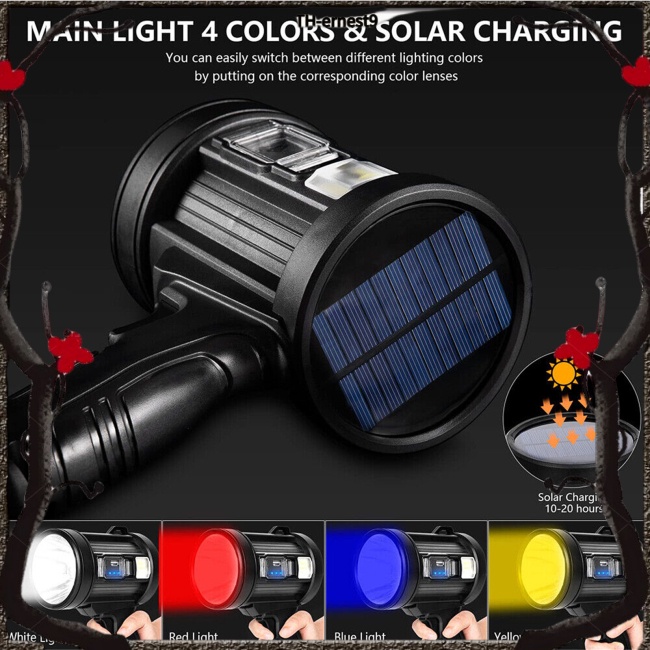 ไฟฉายสปอตไลท์ Hight Power ชาร์จแบตเตอรี่ ใช้สําหรับฉุกเฉิน กู้ภัย ดูดาว กิจกรรมกลางแจ้ง
