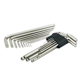 หกเหลี่ยมชุด9ชิ้น ประแจหกเหลี่ยมแอลยาวเหล็กเกรด CR-V