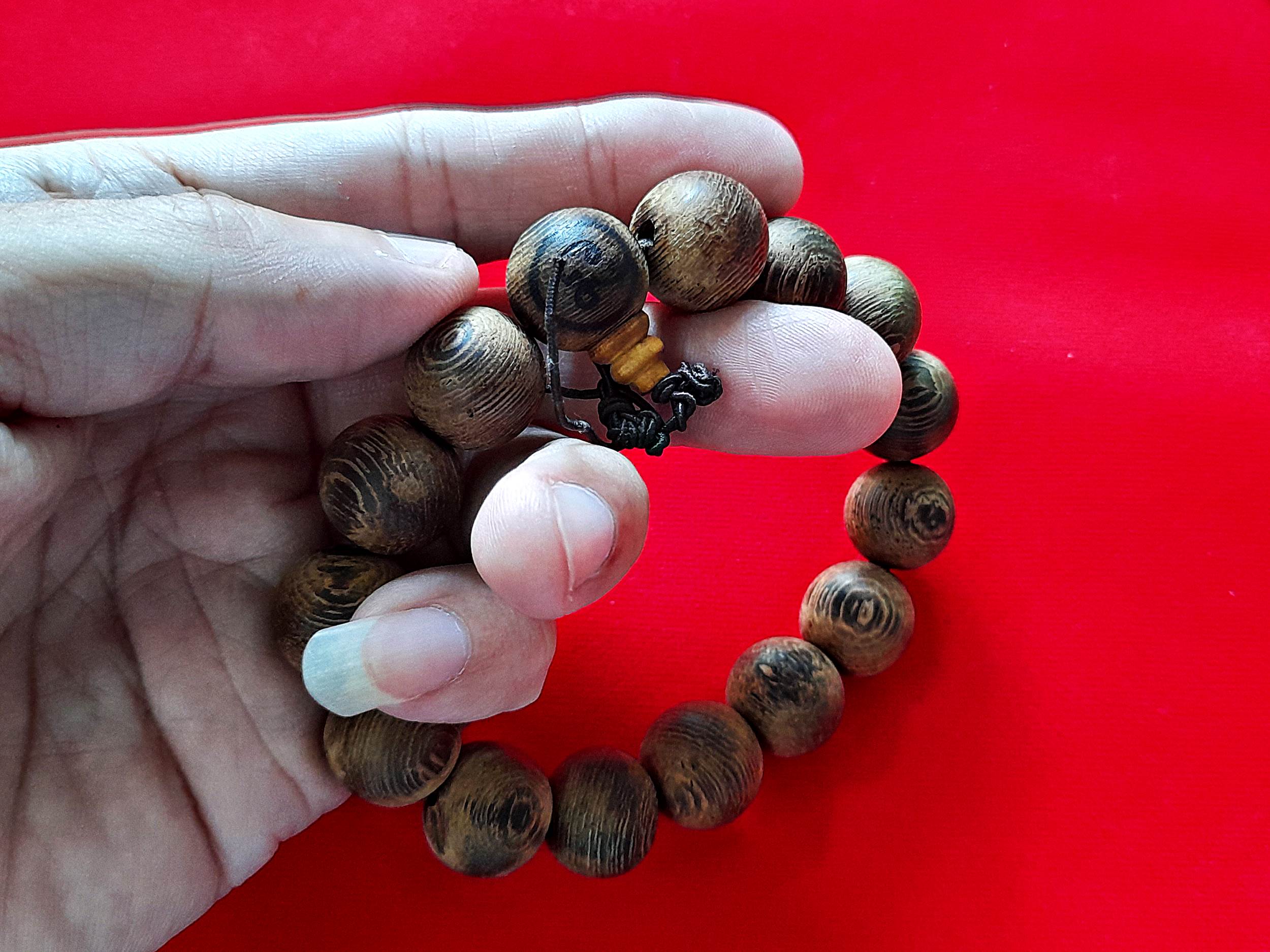 ประคำข้อมือ ยันต์ นะโมตาบอด (15เม็ด) เนื้อไม้โพธิ์จากประเทศอินเดีย ปี2563 #รับประกันแท้