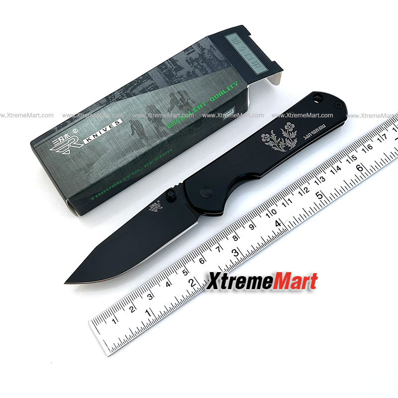 มีดพับ Classic Sanrenmu 7010LUI-SH1 ใบดำ Pocket EDC Folding Knife Camping Tool (เล่มละ)