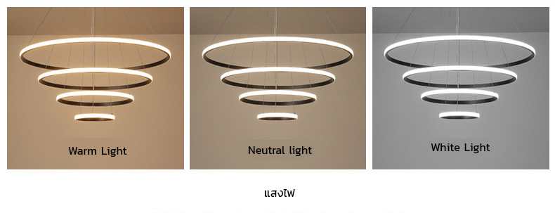 โคมไฟแขวนเพดานทรงวงแหวนกลม LED สไตล์โมเดิร์นปรับเอียงได้ [C-8821]