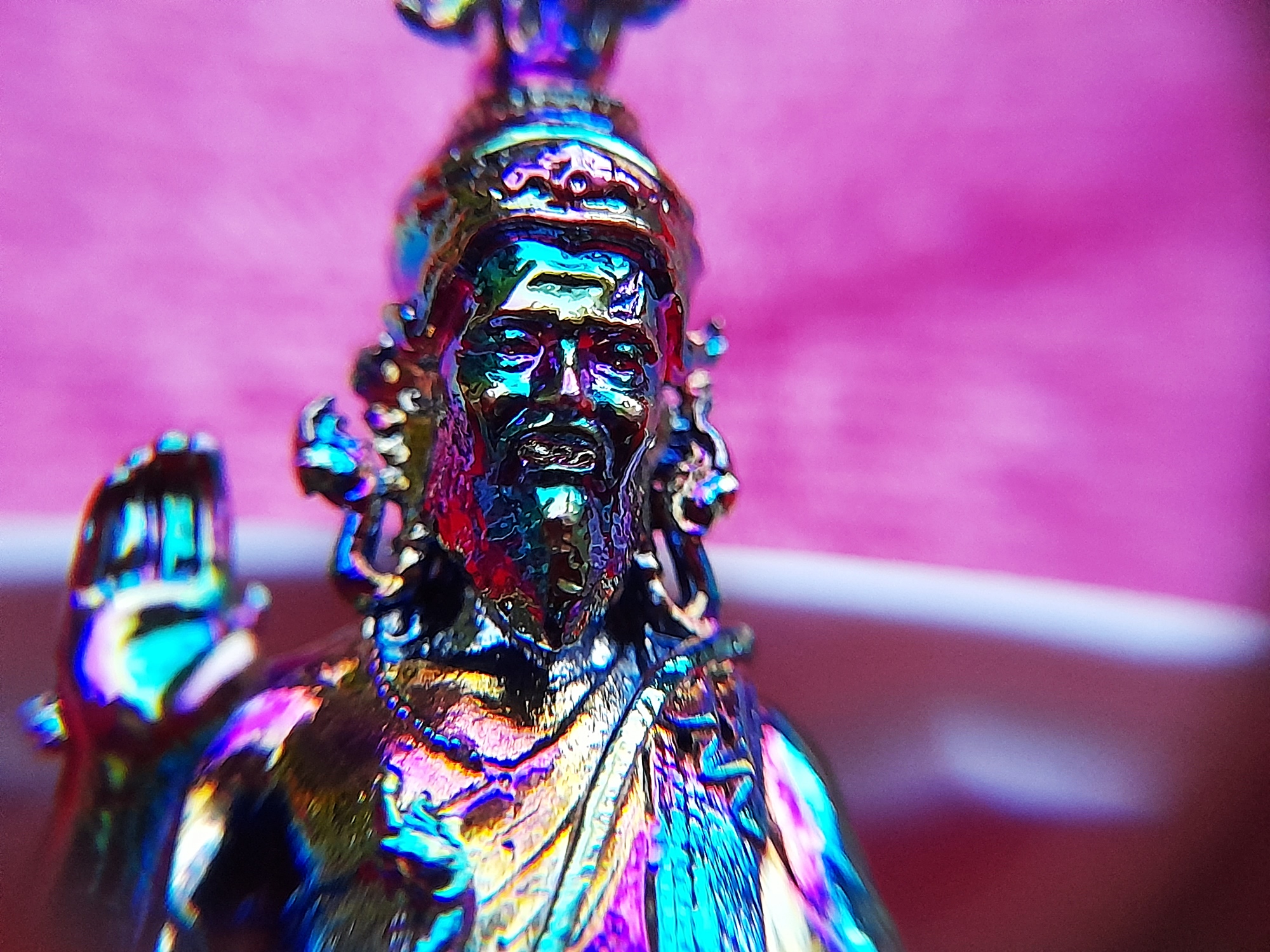 รูปหล่อ พ่อปู่ฤาษี พญานาค(ครูอาจารย์ของเหล่าสายพญานาค) เนื้อไทเทเนียม สีรุ้ง(ขนาดเล็กพกพา) ปี2564 - (เข้าพิธีบวงสรวงแล้ว) #รับประกันแท้