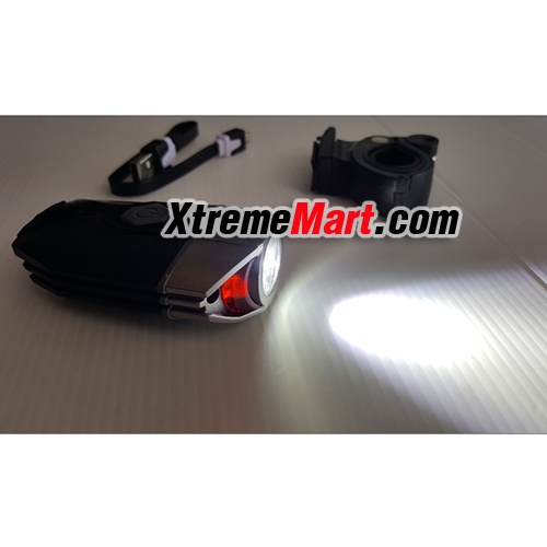ไฟติดหน้ารถจักรยาน Raypal-RPL-2269 แสงขาว 300 LUMENS Bike Lights USB Rechargeable (Black)