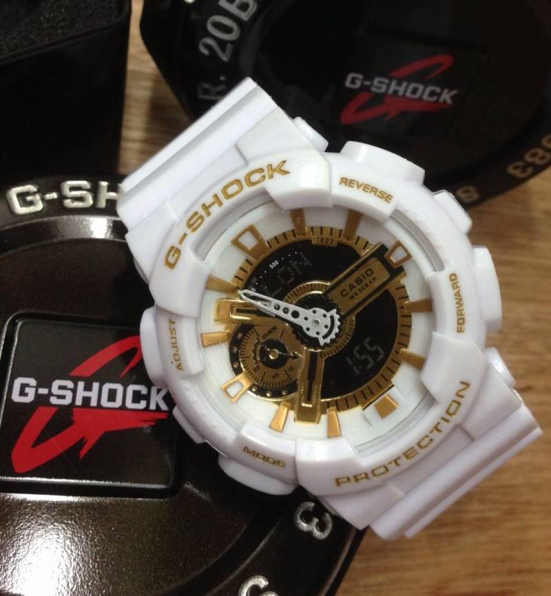 นาฬิกา G-Shock AAA สายยางสีขาวเงา เข็มขาว 2 ระบบ ทน หาไม่ได้อีกแล้ว ถูกสุดๆ