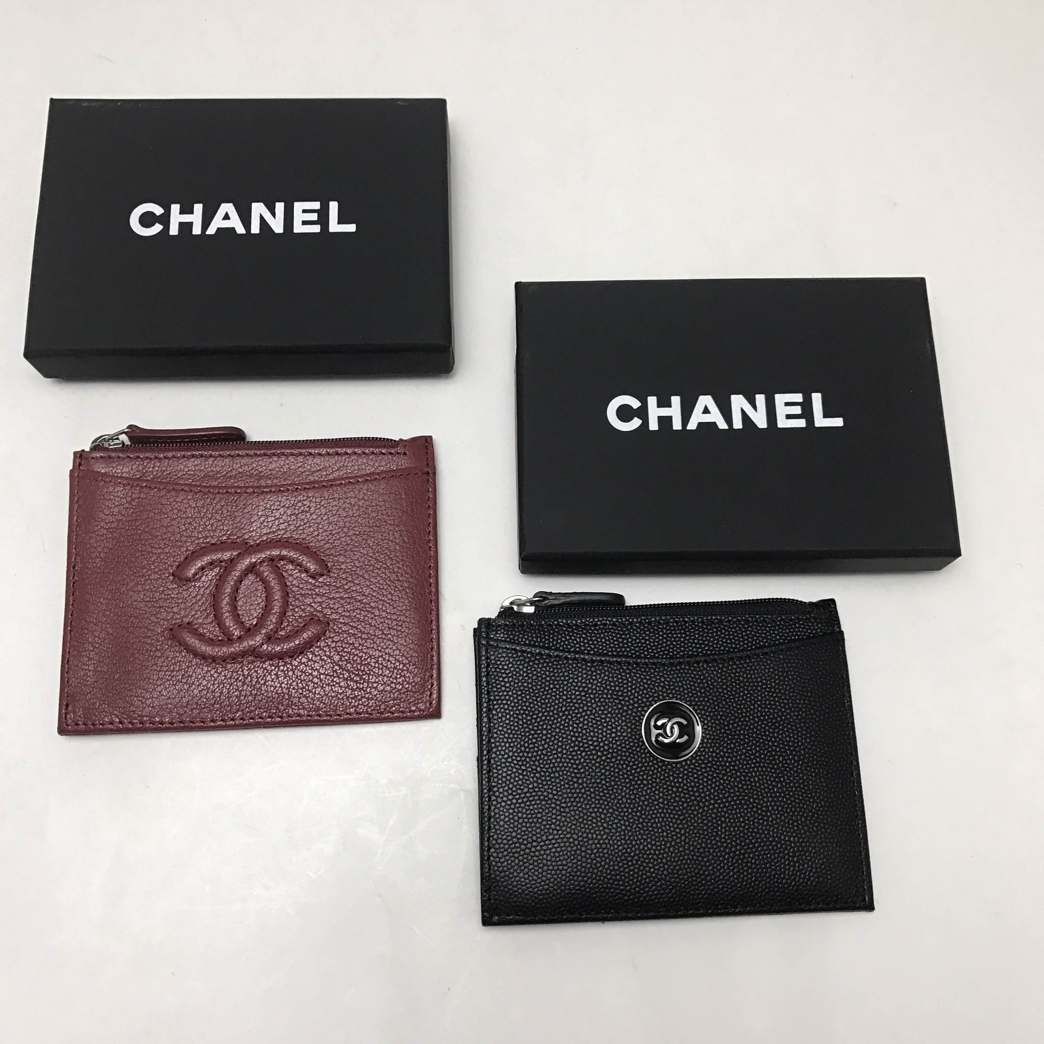 ซองใส่การ์ด cn card holder แบบมีซิป สีดำ แดงเลือดหมู