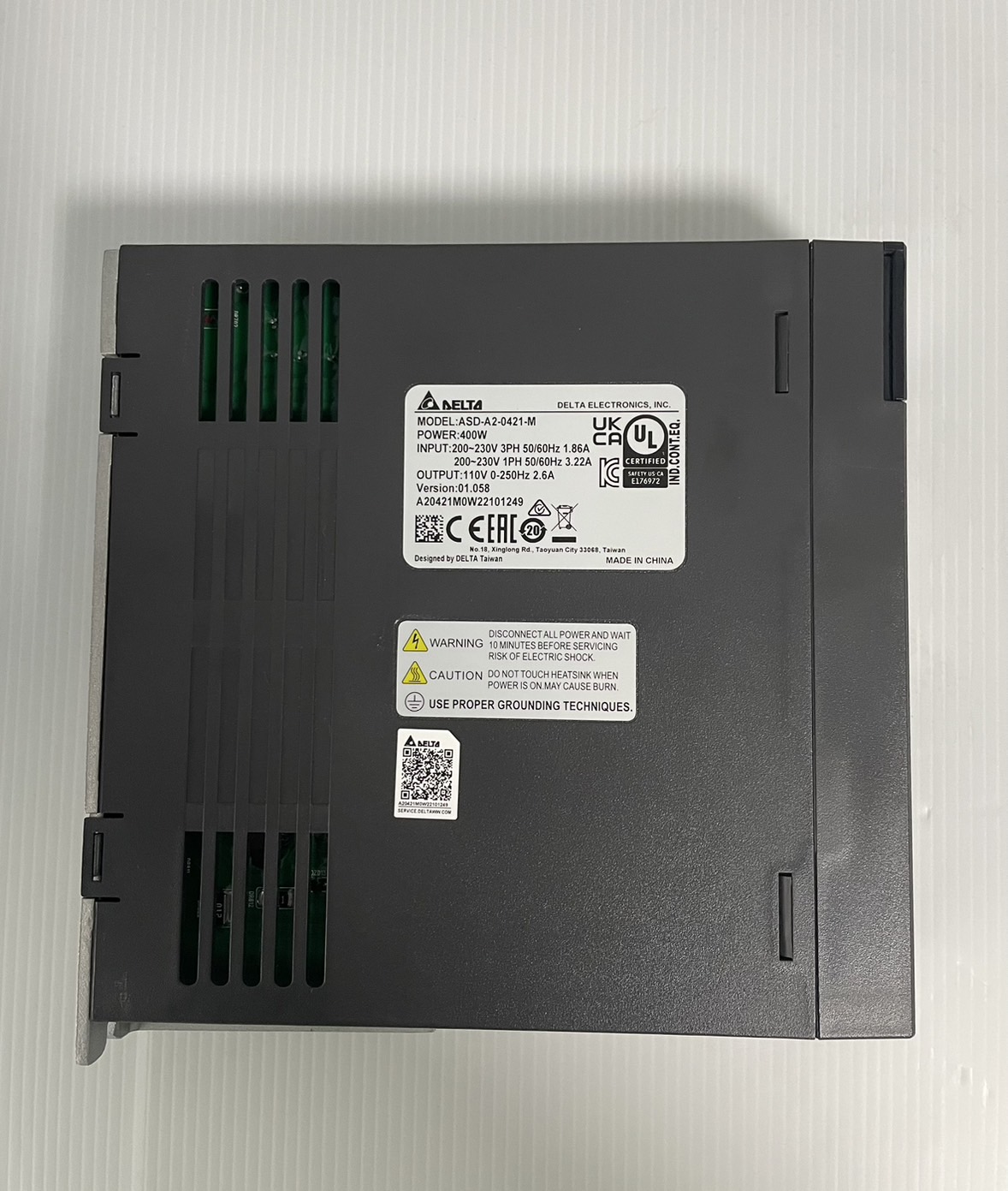 Delta AC Servo Drive ASDA-A2 Series Model:ASD-A2-0421-M 400W 220V 1-phase / 3-phase