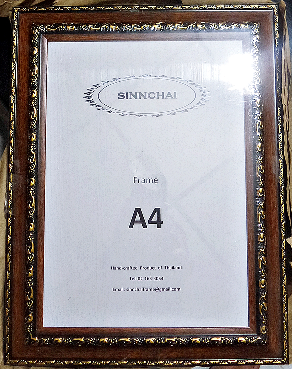 รูปภาพพระพิฆเนศ แผ่นลายทองฉลุลงสี พร้อมใส่กรอบ