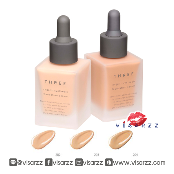 (#204) Three Angelic Synthesis Foundation Serum 30mL รองพื้นผสานการบำรุงดุจเอสเซนส์บำรุงผิวอย่างเต็มเปี่ยม เนื้อสัมผัสโปร่งเบาสบาย เกลี่ยง่าย หลอมรวมไปกับผิวอย่างง่ายดาย มอบผลลัพธ์งานผิวสวยสุขภาพดีอย่างที่ไม่เคยมีมาก่อน สัมผัสการบำรุงอย่างล้