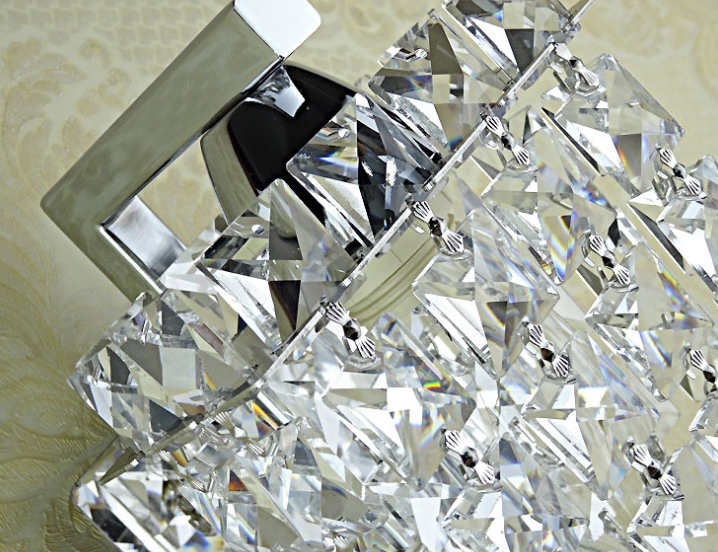 โคมไฟติดผนัง สีเงิน คริสตัล [XD0065]