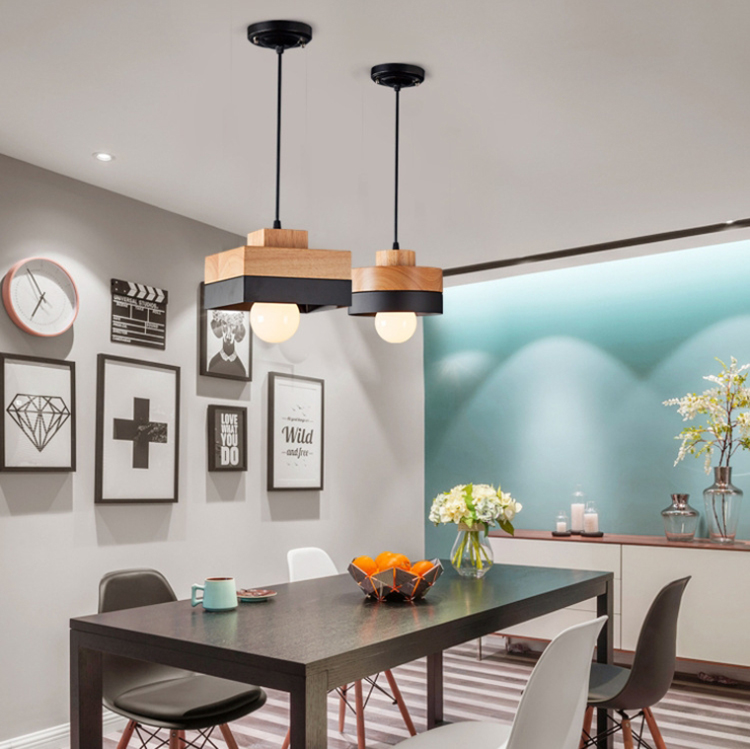 โคมไฟแขวนเพดานไม้เนื้อแข็งโมเดิร์นหัวเดี่ยว [DD-0607]