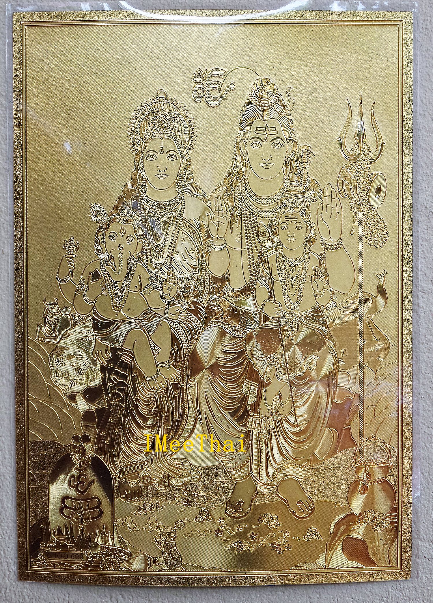 รูปภาพแผ่นทอง พระพิฆเนศ พระศิวะ พระแม่อุมา พระแม่กาลี ปางต่างๆ แผ่นทองพิมพ์ลายนูน 2หน้า (ขายปลีก ขายส่ง)