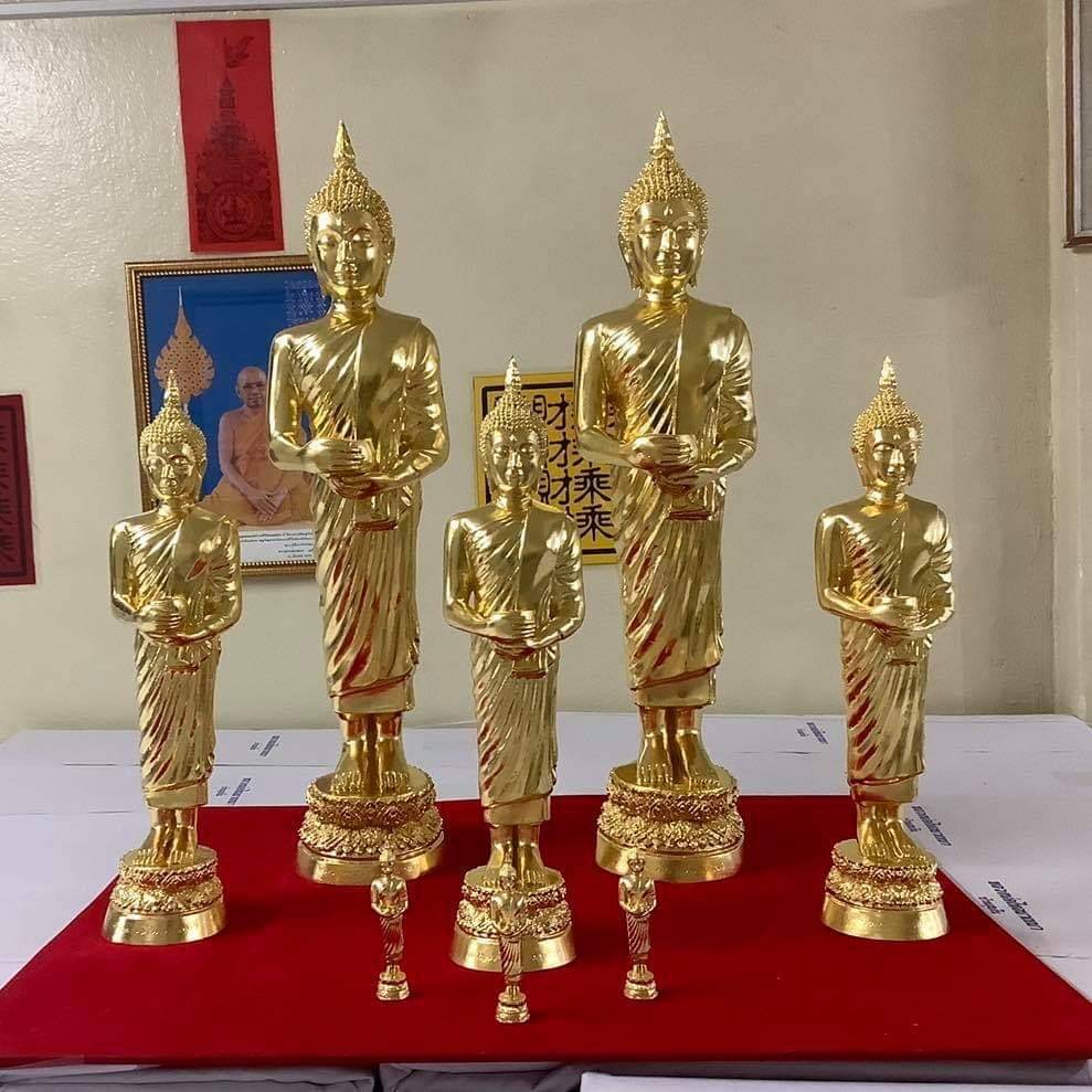 รูปหล่อ หลวงพ่อไหลมาเทมา เนื้อทองเหลือง สูง3นิ้ว ปิดทองแท้ ปี2563