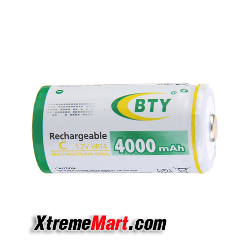 แบตเตอรี่ BTY Size C 4000mAh 1.2V HR14 NiMH Rechargeable Batteries (ก้อนละ)