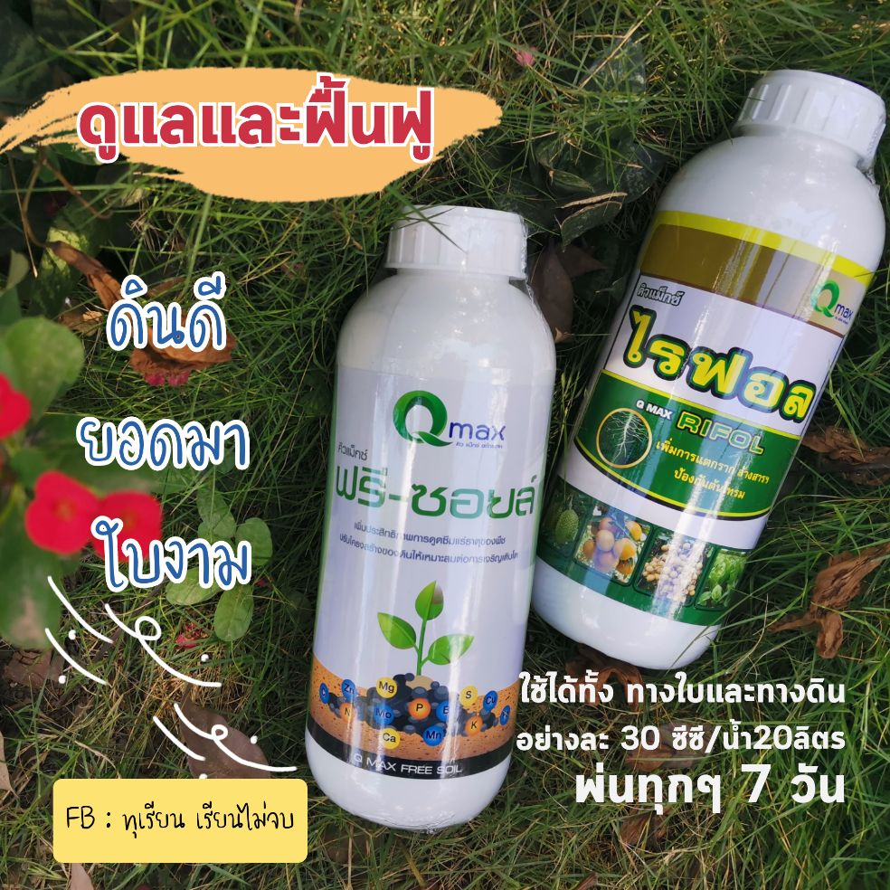 ชุดดูแลทุเรียนเริ่มต้น ปลูกใหม่ ทำใบ เร่งราก ฟื้นฟูสภาพต้น ขนาด 1000 มล. 2 ขวด