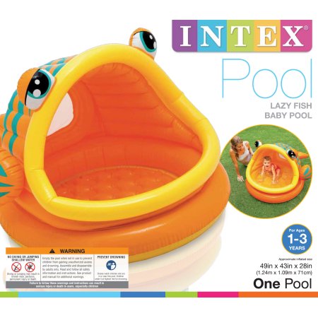 สระน้ำเป่าลมสำหรับทารกและเด็กเล็ก Intex Lazy Fish Baby Pool