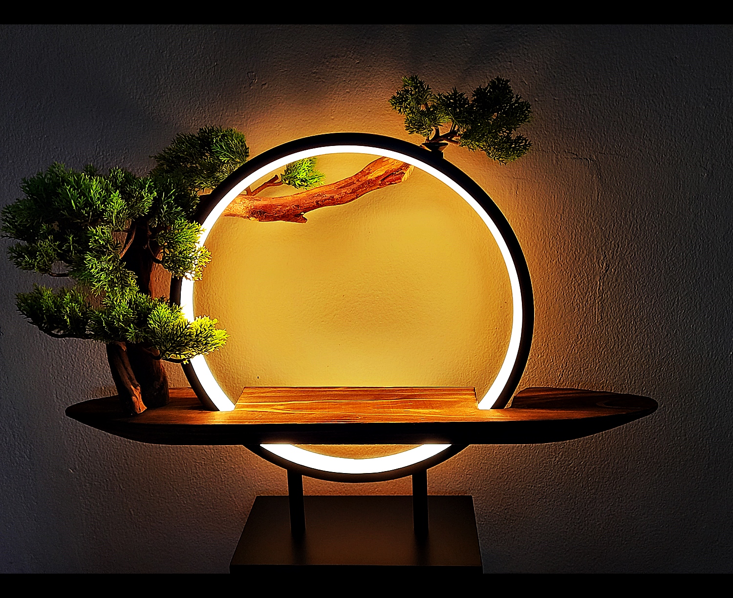 โคมไฟ วงแหวน - ประดับ ตกแต่ง บูชาพระ (ไฟสีเหลืองดวงจันทร์)