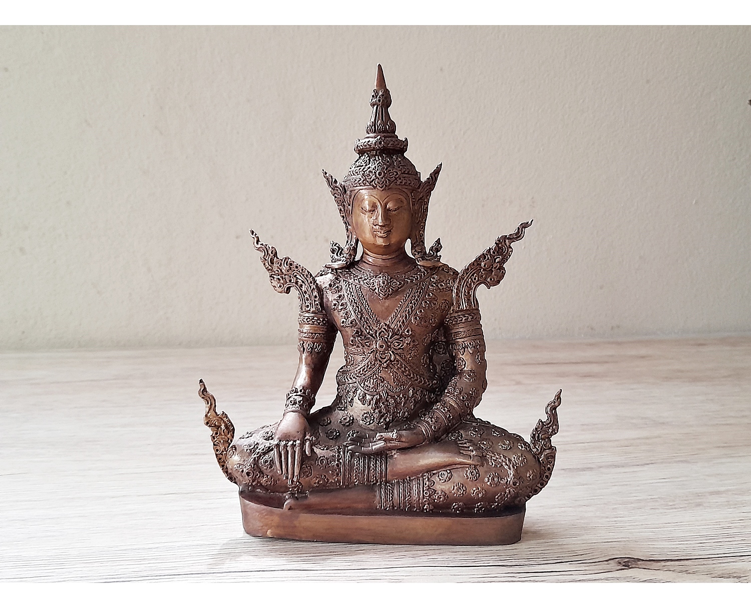 รูปหล่อ พระพุทธรูป สมเด็จองค์ปฐม ทรงเครื่องจักพรรดิ์ ปางพระนาคปรก (พระพุทธวิโมกข์มุนี หน้าตัก 5นิ้ว) ปี2560 #รับประกันแท้ - หลวงพ่อหนุน วัดพุทธโมกข์