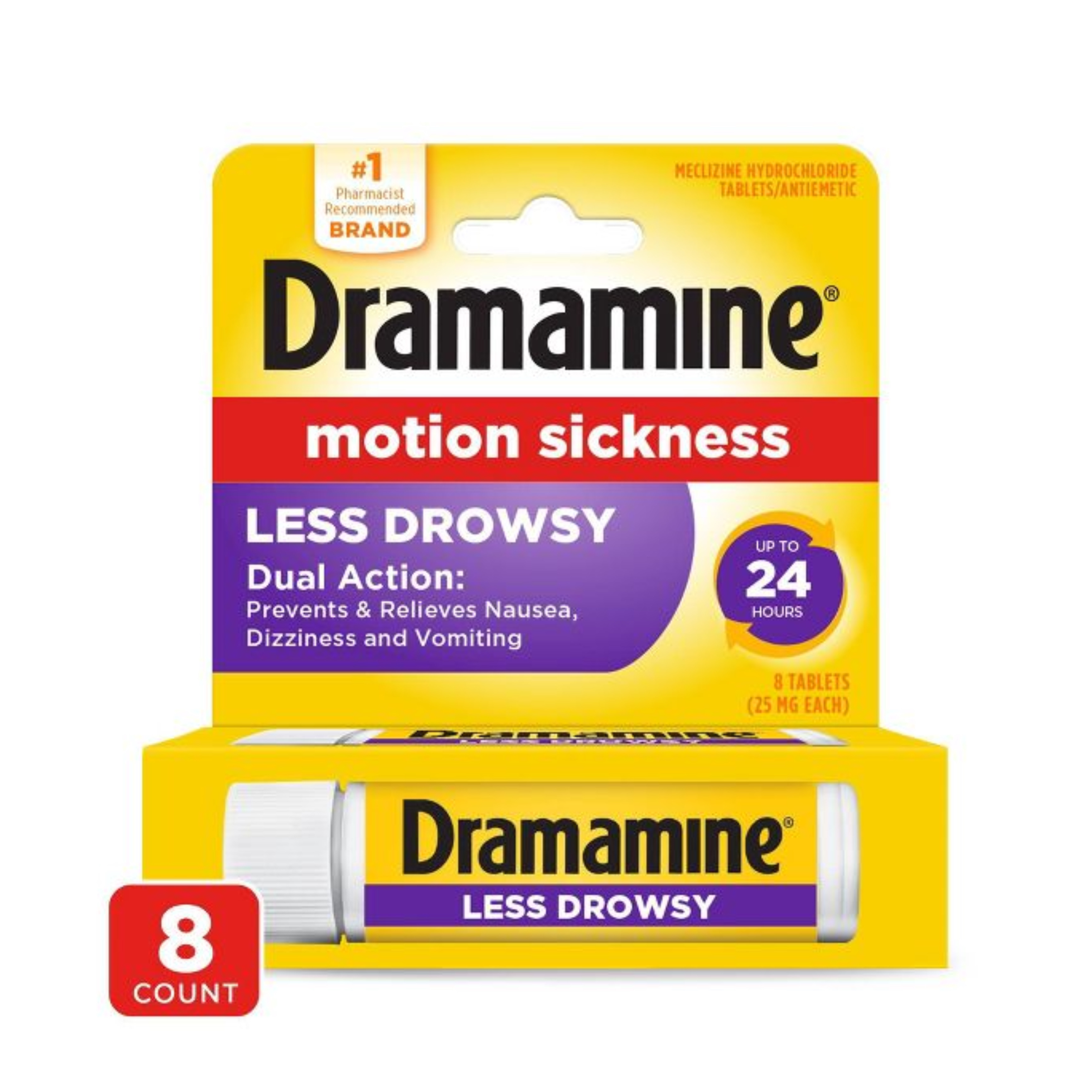 ยาบรรเทาอาการวิงเวียนจากการเดินทาง Dramamine Motion Sickness Relief - All Day Less Drowsy