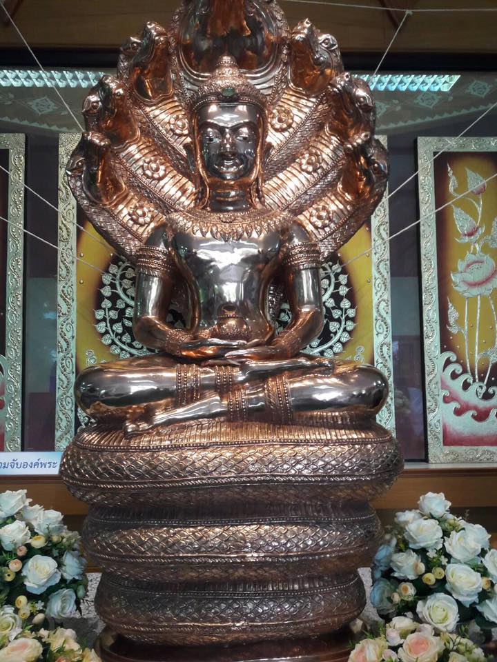 รูปหล่อ พระไภษัชยคุรุพุทธเจ้า ปางพระนาคปรก (เนื้อเรซื่น หล่อตัน สีขาว หน้าตัก3นิ้ว) ปี2560 #รับประกันแท้