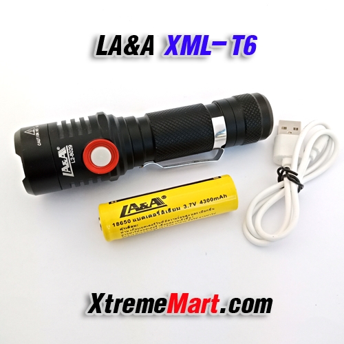 ชุดเซตไฟฉาย LA&A CREE XM-L T6 2โหมด (ไม่ซูม)