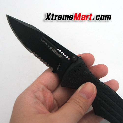 มีดพับ Blackhawk Hornet II, Black G-10 Handle Black Blade Plain Edge