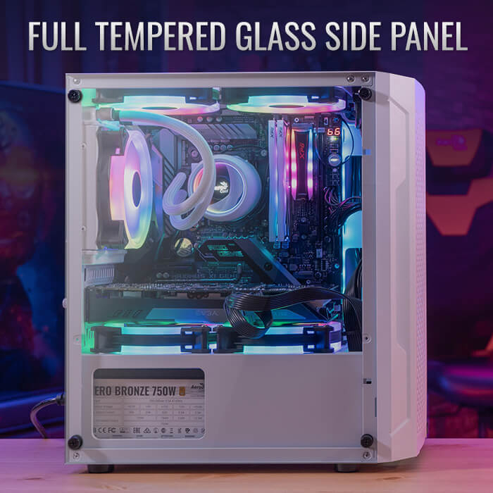CASE AEROCOOL TRINITY MINI (TRINITY MINI-G-BK-V3) (MICRO-ATX) เคส